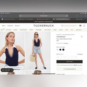 Tuckernuck Navy Nadia Halterneck Polo